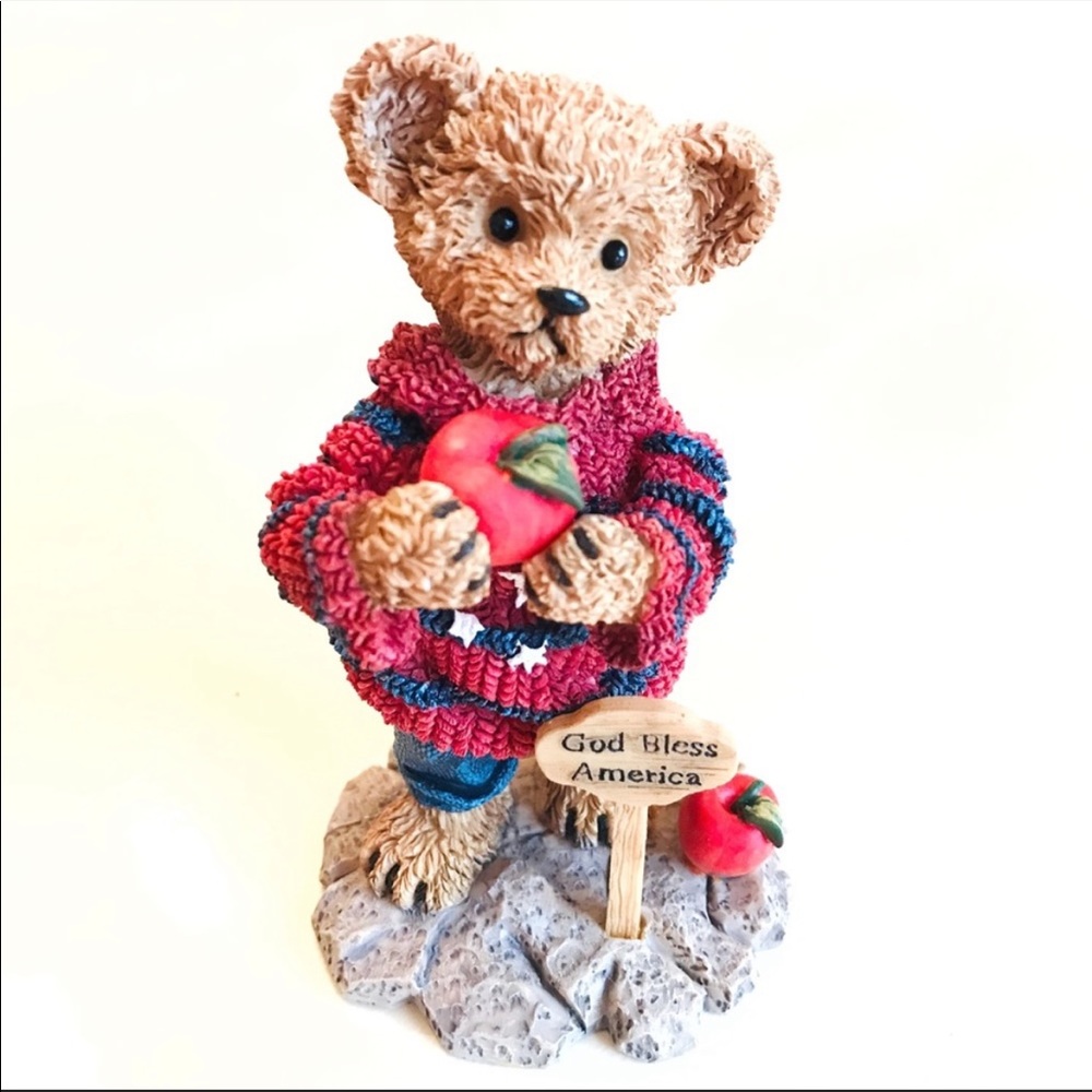 Home Interiors “Americana Bear” #11161 Patriotic Statuette 2002 Vintage Retired